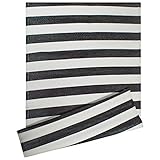 DII Contemporary Indoor/Outdoor Lightweight Reversible Fade Resistant Area Rug, Great For Patio, Deck, Backyard, Picnic, Beach, Camping, & BBQ, 4 x 6', Black/White 3.5" Stripe