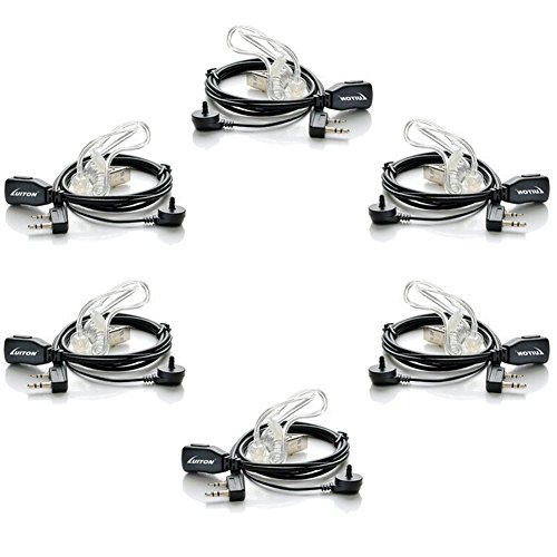 Walkie Talkies Earpieces 2 Pin Covert Acoustic Tube Earpiece with Mic for Two Way Radios Retevis Kenwood PUXING Baofeng 888s 888s Plus UV-5r Uv-82 and Luiton LT-316(6 Packs) by LUITON