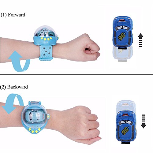 FunnyBean RC Cartoon Mini Car 2.4Ghz Remote Control Gravity Sensor Watch Design Learning to Drive, Safe and Durable Xmas Gift Action Radio Control Toy for Toddlers, 6,7-15 Year Old Boys and Girls