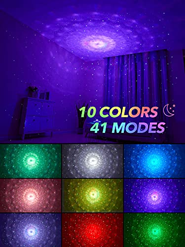 Galaxy Projector, Star Projector Night Light for Kids, 41modes Star Light with Remote, Bluetooth Music Galaxy Light for Adult Bedroom Children Christmas Gifts