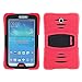 Samsung Galaxy Tab 3 7.0 Case by KIQ TM Full-Body Shock Proof Hybrid Heavy Duty Armor Protective Case for Samsung Galaxy Tab 3 7.0 P3200 / T210 / T217 with Kickstand and Screen Protector (Armor Red)