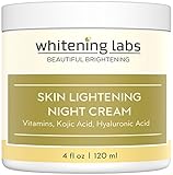 Whitening Cream Natural Skin Lightening Moisturizing and Anti Aging benefits. Contains Vitamin C Hyaluronic Acid Green Tea. 4 oz
