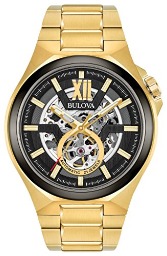 Bulova Men's Automatic Stainless Steel Casual Watch, Color:Gold-Toned (Model: 98A178)