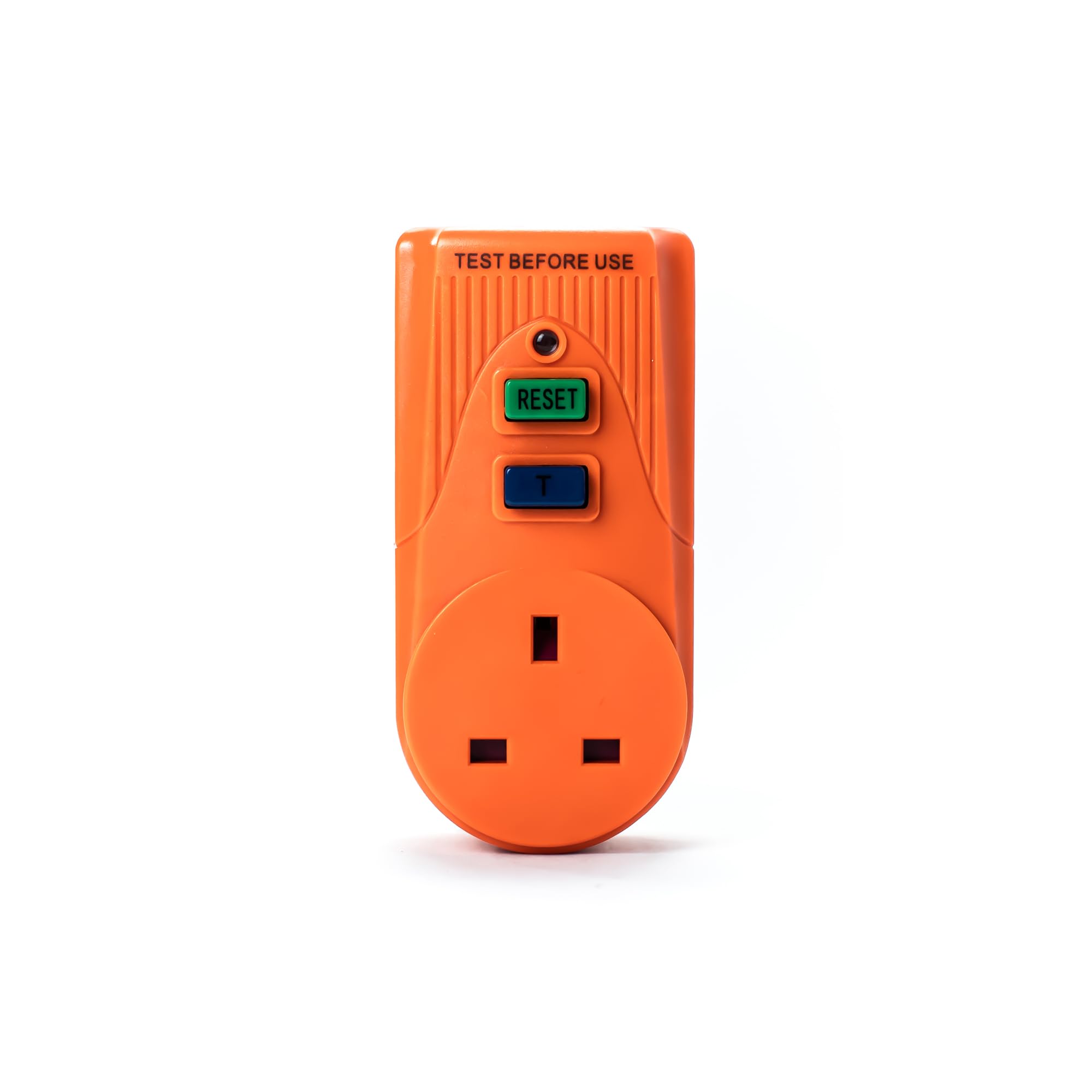 STATUS Orange Circuit Breaker | 13A UK Plug RCD Socket Adapter | SRCDORX3