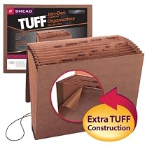 Smead TUFF Expanding File, Monthly (Jan.-Dec.), 12 Pockets, Flap and Elastic Cord Closure, Letter Size, Redrope-Printed Stock (70388)