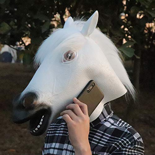 Horse Mask Full Head Mask for Halloween Costume Party Decoration Prop Animal BoJack Mask Brown (Hors - //coolthings.us