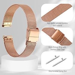 Stainless Steel Mesh Watch Band for Men Women,Quick