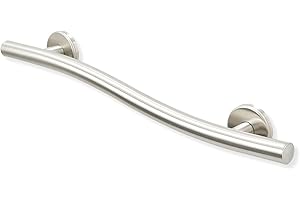GRAB BAR SPECIALISTS Wave Grab Bar for Bathroom Shower Toilet Steps Bed Home/304 Stainless Steel/Brush Finish/Right/ 24"