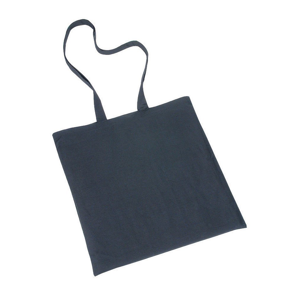 eBuyGB Pack of 5 Shopping Tote Shoulder Bag, 100% Cotton, Black — image 1
