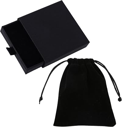 Acehome Jewelry Gift Box with Velvet Bag Green 9x9cm Kraft Organizer