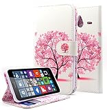 Lumia 640 XL Case, NageBee - Microsoft Lumia 640 XL Design Dual-Use Flip PU Leather Fold Wallet Pouch Case for Lumia 640 XL (Wallet Butterfly tree)