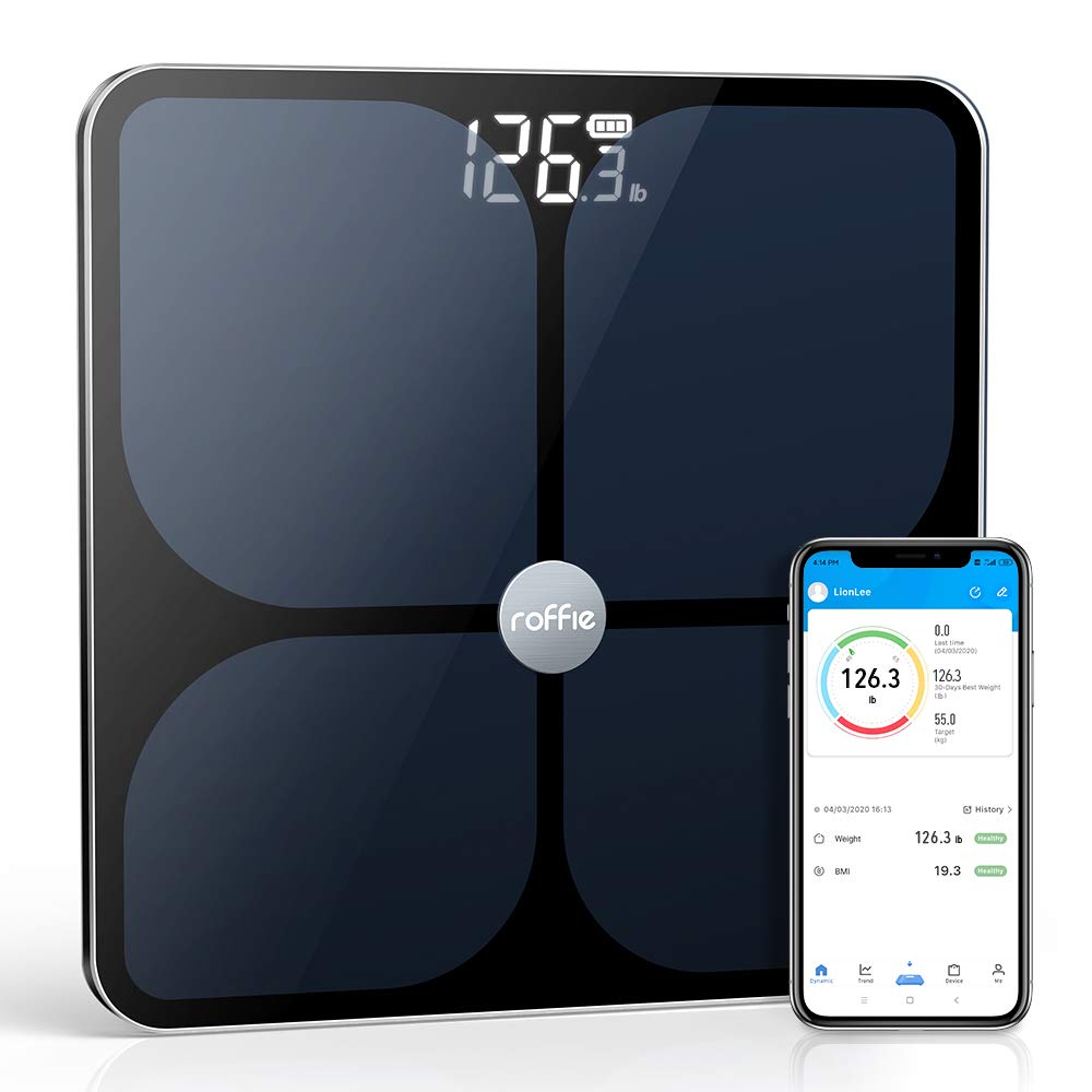 Body Fat Scale Roffie Digital Weight Scale Bathroom Bmi Smart Wireless Accurate Body Composition Analyzer High Precision 400 Lbs Health Monitor With Tempered Glass Sync With Smartphone App Black Buy Online In Grenada