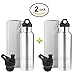Sports Brushed 2 Pack - Futurepace Tech Best Insulated Stainless Steel Water Bottle - BPA FREE - 25 oz - Perfect for Sports, Gym, Cycling, Running, Yoga, Tennis