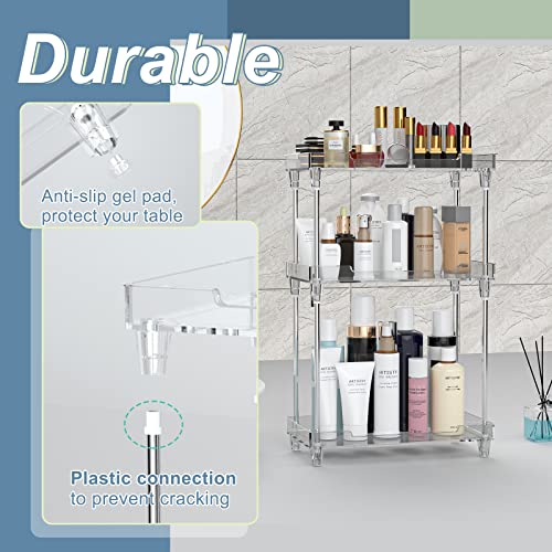 Bathroom Organizer Countertop, 3Tier Vanity Tray Corner Shelf for