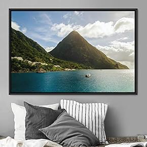 signwin Framed Canvas Wall Art Coastal Scenery Aerial...