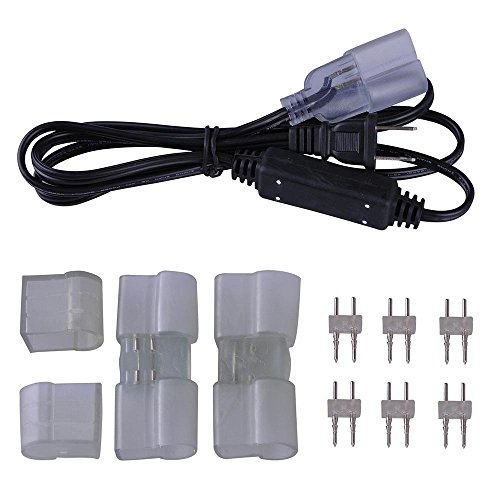 Flexible Cool White Illuminated LED Neon Rope Tube Light 50-foot 1200 Bulbs w/ Power Cord Connectors Holiday Home Bar Commercial Decorative Outdoor Lighting - Thumbnail 6