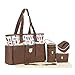 SoHo diaper bag Soren Owl 6 pcs nappy tote bag large capacity for baby mom dad stylish insulated unisex multifunction waterproof large capacity includes changing pad stroller straps Brown