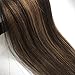 LAB·EH Remy Human Hair Extensions Clip in Balayage Natural Black to Chestnut Brown 20 Inch 7pcs 120g Real Clip in Hair Extensions Real Hair Extensions Natural Straight Extensions