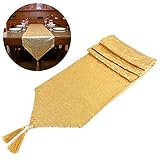 NICEXMAS Gold Sequin Table Runner 108 by 13 Inch for Weddings and Holidays