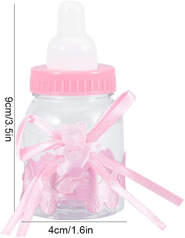 24Pcs Fillable Bottles Sweet Candy Box Gift for Baby Shower Party Decorations Wedding Birthday Party(Pink) - Image 3