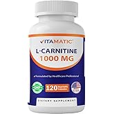 Vitamatic L-Carnitine Fumarate 1000 mg - 120 Vegetable Capsules (1 Bottle)