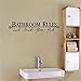 Yesido. BATHROOM RULES Wash Brush Wall Sticker Home Decal Decor For Bathroom