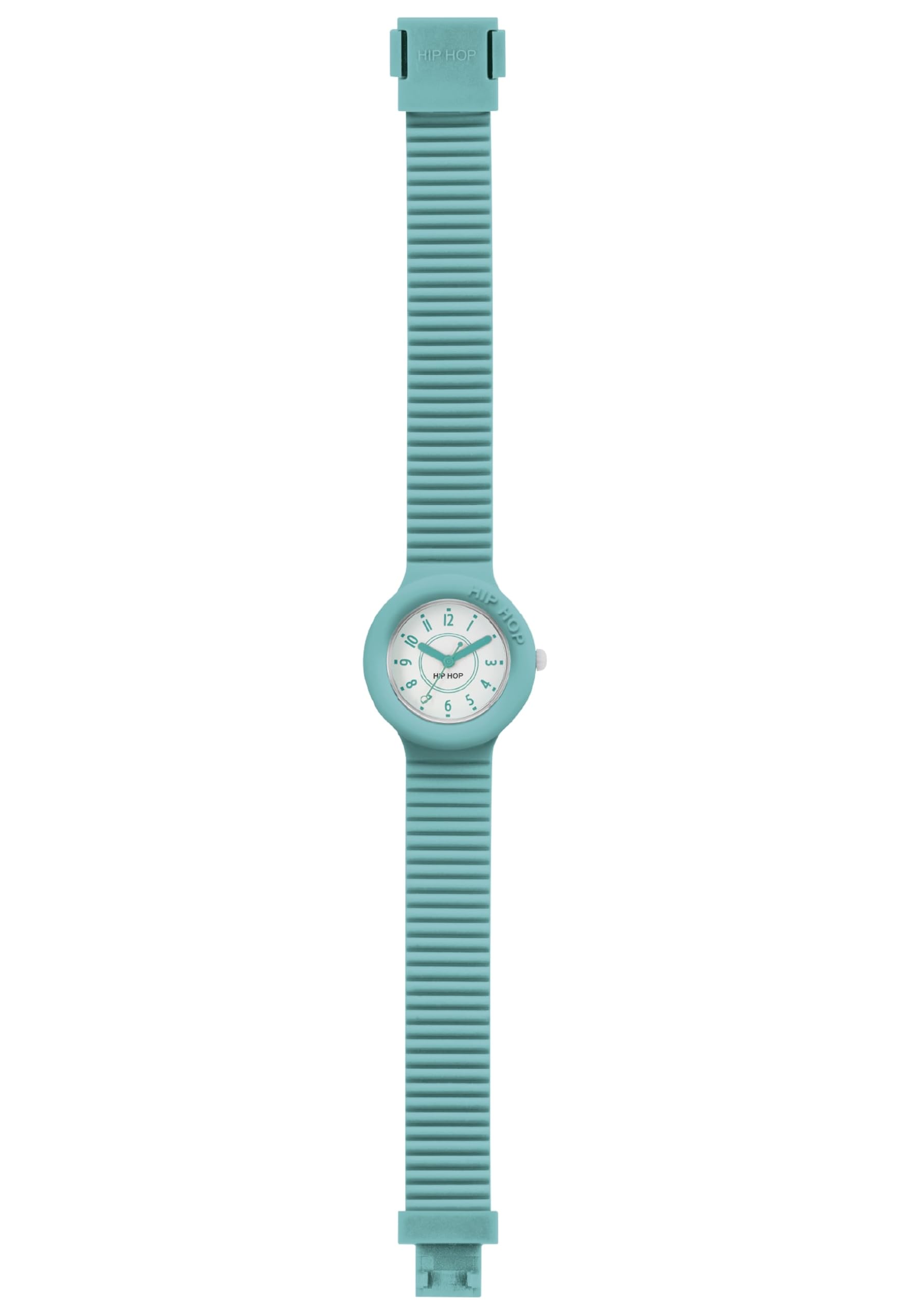 Hip Hop Azure Time-Only Women's Watch, All Blue with White Dial and Visible Numbers in Soft Silicone Water Resistant HWU0632