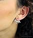 Stunning Silver Spiked Ear Jacket Sparkle Earrings w/ Gift Box & Earring Card
