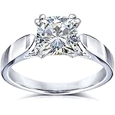 Kobelli Cushion-cut Moissanite Solitaire Engagement Ring 1 1/10 Carat 14k White Gold
