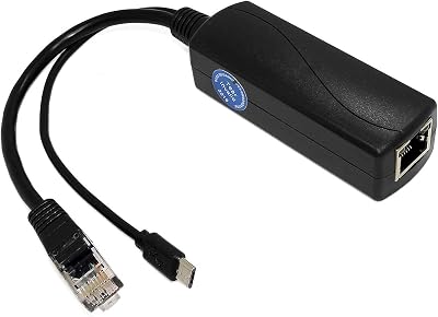Revotech Gigabit Micro USB PoE Splitter 5V 3A 1000Mbps for Raspberry Pi Tablets