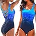 Upopby Women's Athletic Crisscross Printed One Piece Swimsuits Padded Swimwear Bathing Suits