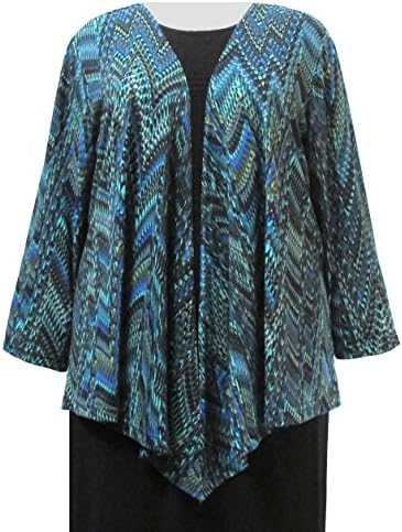 A Personal Touch Women's Plus Size Green Rain Forest Drape Cardigan Sweater - 6X