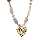 Peraca Cris Chunky Heart Necklace Large Heart Pendant Necklace Black Leather Trendy Jewelry Valentines Day Gifts for Her