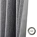 jinchan Linen Textured Curtains 84 Inch Length 2 Panels for Living Room Grommet Top Dark Grey Room Darkening Drapes for Bedroom Thermal Insulated Window Curtain Set Dark Grey