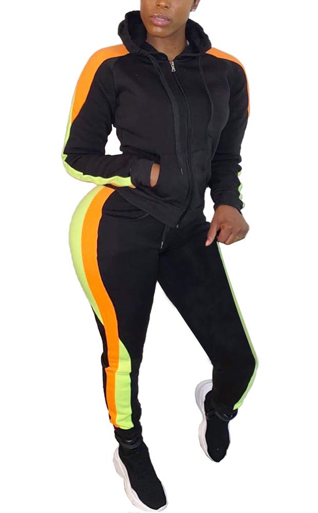 Jogging Suits for Women - Two Piece Sweatsuit Pullover Hoodie + Long Pants Tracksuit Set Jumpsuits