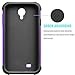 Tekcoo for Galaxy S4 Case, [Tmajor Series] [Purple/Black] Shock Absorbing Hybrid Rubber Plastic Impact Defender Rugged Slim Hard Case Cover Shell for Samsung Galaxy S4 S IV I9500 GS4 All Carriers