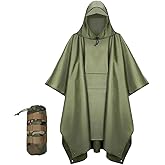 Urby Plus Size Adult Rain Poncho with Hood, Poncho Para Lluvia, Tactical Ponchos Adult For Camping, Hiking, Travel, Outdoors