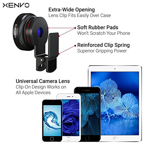 Xenvo-iPhone-Camera-Lens-Pro-Macro-Lens-Wide-Angle-Lens-Kit-Clip-On-Cell-Phone-Camera-Lenses-for-iPhone-7654-AndroidSamsung-Mobile-Smartphone