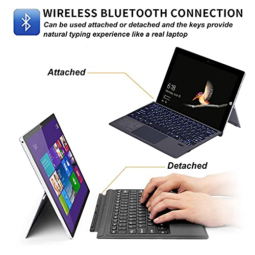 Surface Pro 7 Wireless Bluetooth Keyboard with Touchpad 7 Color Backlit