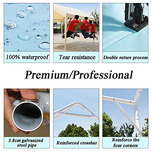 Zhyaj Faltbarer Pavillon 3 X 3 Aufklappbarer Pavillon Mit 4 Seiten - 100% Wasserdicht Und UV-Beständig - Hochwertiges… – Bild 8
