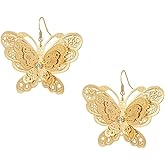 Gold Butterfly Earrings Hook Earrings Multiple Layers For Women Dangle Earrings