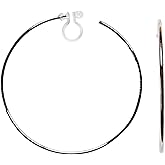 Clip On Hoop Earrings Gold Non Pierced Invisible 40 mm Comfortable Large Hoop Clip On Earrings For Women 30 mm 50 mm Rose Gold Silver