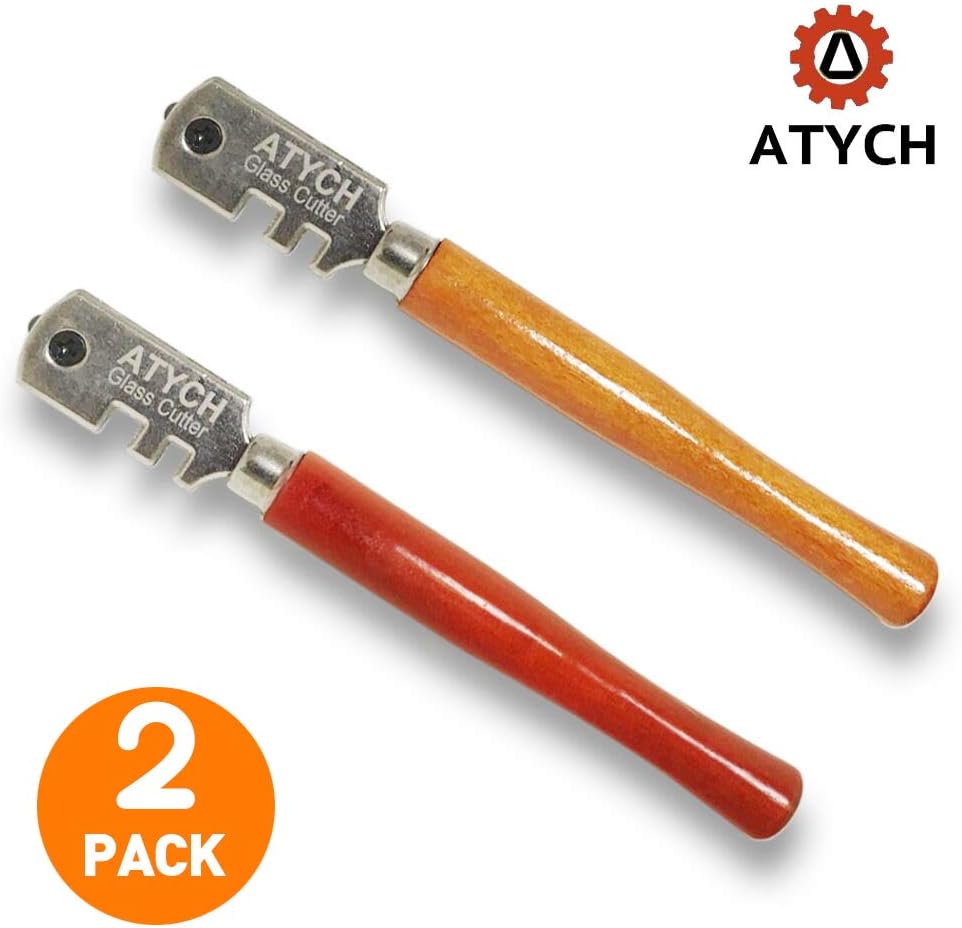 2 Packs Glass Cutter Tool (6 Way Cutting Wheel)Perfect for