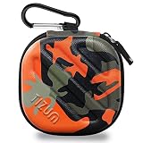 TIZUM Earphone Carrying Case - Multi Purpose Pocket Storage Travel Organizer for Earphone, Pen Drives, Memory Card, Cable (Camouflage Orange)