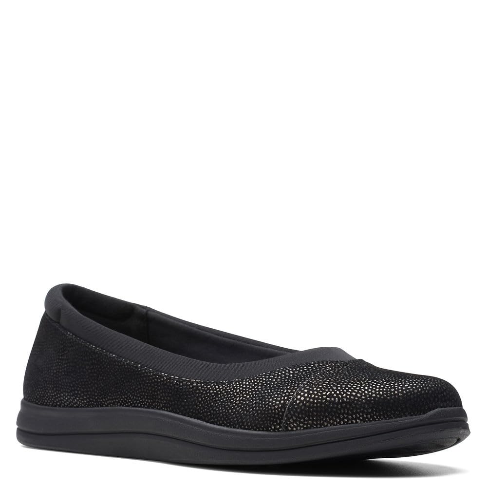 Clarks Women’s Breeze Ayla Ballet Flat, Black Interest, 7