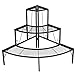 DOEWORKS 3 Tier Plant Stand Flower Pot Rack, Quarter Round Plant Corner Shelf Planters Display Holder orchid shelves for Indoor Outdoor Use, Black