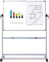 VIZ-PRO Dry Wipe Magnetic Mobile Whiteboard Double-Sided 180 x 120 cm view 2
