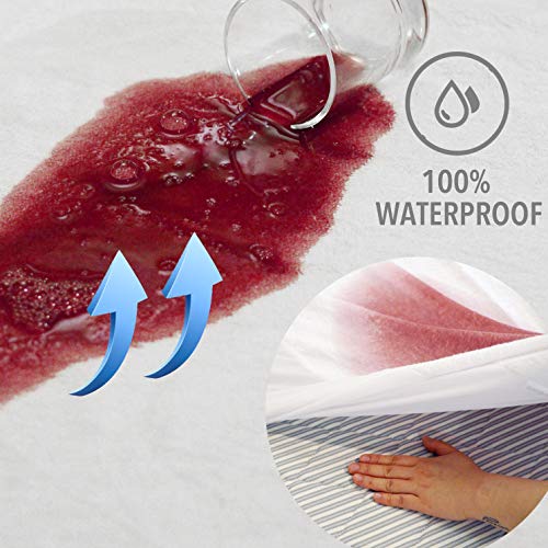 FeelAtHome Hypoallergenic Fitted Waterproof Mattress Protector - Premium Anti-Dust Mite, Anti-Allergens Mattress Protection Cover (Twin XL) - Thumbnail 3