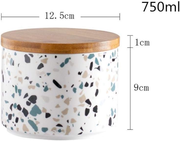 Recipiente de cerámica para almacenamiento de alimentos con tapa de