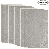 10 Pieces Leather Patches Leather Repair Kit for Couch Furniture Sofas Car Seats Handbags Jackets 3.9 x 7.9 inch/pcs （Gray）
